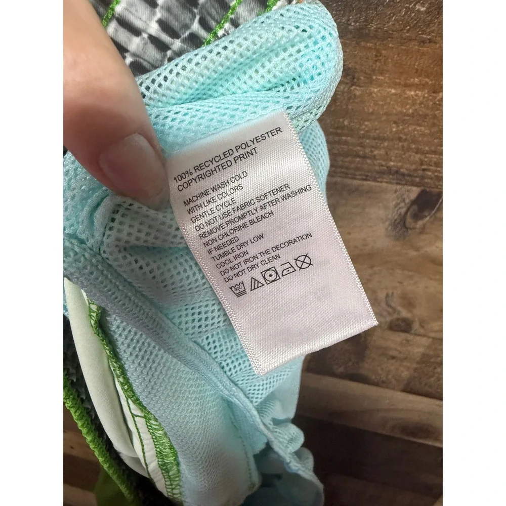 Tommy‎ Bahama Mens XXL Lime Green Palm Leaf Jacquard Swim Trunks 5.5 Inch Inseam
